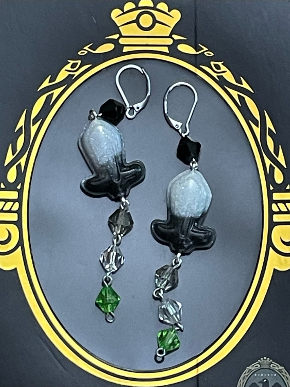 Twisted Wonderland Silver Vanrouge Inspired Groovy Candy Earrings Nightmare